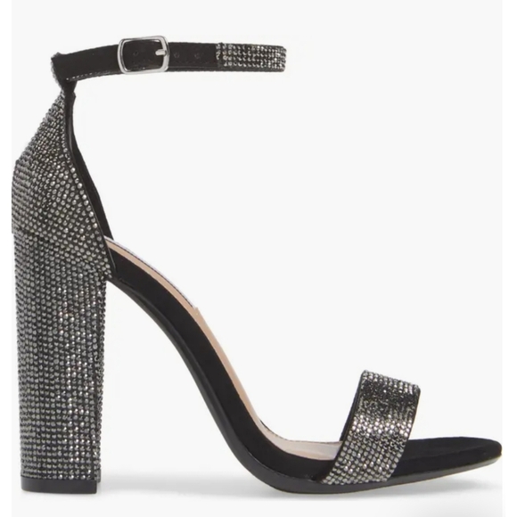 Steve Madden Carrson Crystal Rhinestone Block Heel Sandals 7 - Picture 5 of 14